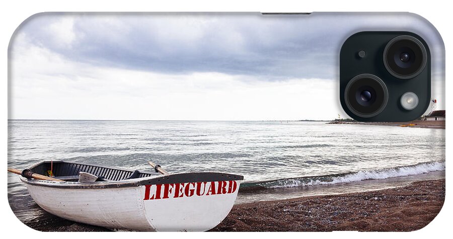 Toronto iPhone Case featuring the photograph Lifeguard Boat on Toronto Beach by Laura Tucker