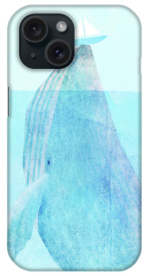 Whale iPhone Case featuring the drawing Lift option by Eric Fan