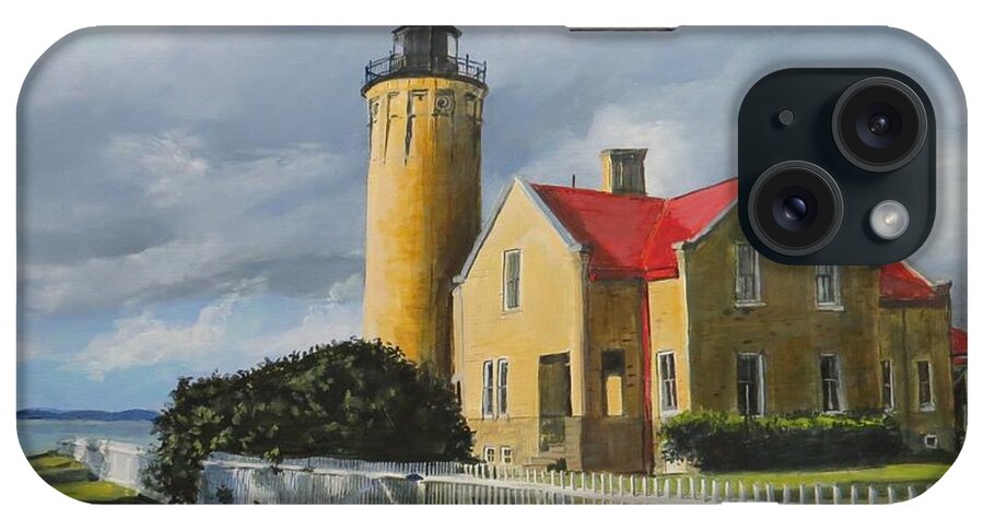 Lighthouse iPhone Case featuring the painting Light From Across by William Brody