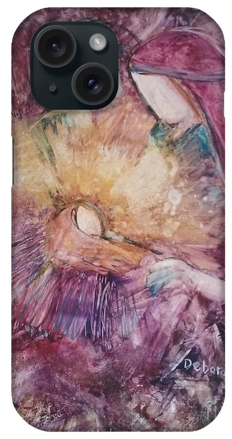 Baby Jesus iPhone Case featuring the painting Light of the World by Deborah Nell