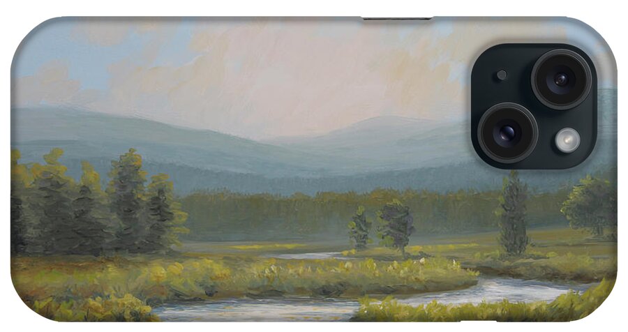 Oil Paintings iPhone Case featuring the painting Light on the Jackson River by Guy Crittenden