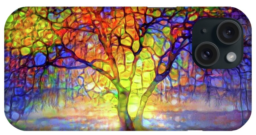Light Through The Tree iPhone Case featuring the mixed media Light through the tree by Lilia S