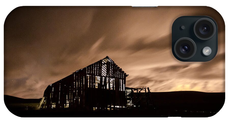Barn iPhone Case featuring the photograph Lighted Barn by Brad Stinson