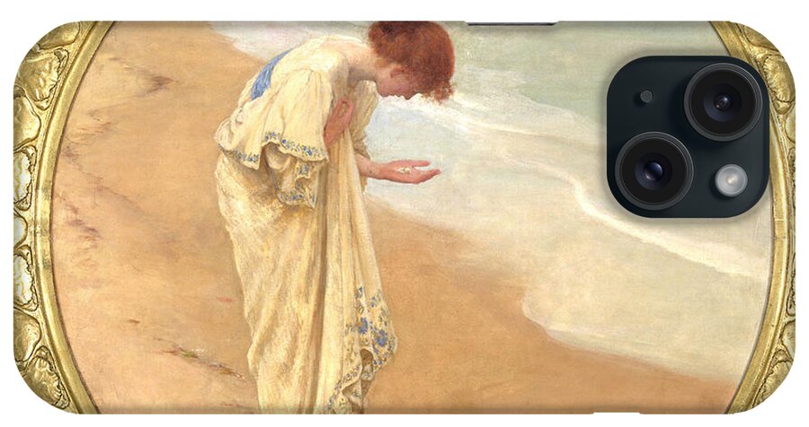 William Margetson - The Sea Hath Its Pearls (1897) iPhone Case featuring the painting The sea hath its pearls by MotionAge Designs