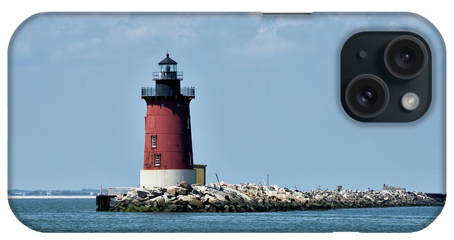 Delaware Breakwater Lighthouse iPhone Case featuring the photograph Delaware Breakwater East End Lighthouse - Lewes Delaware by Brendan Reals