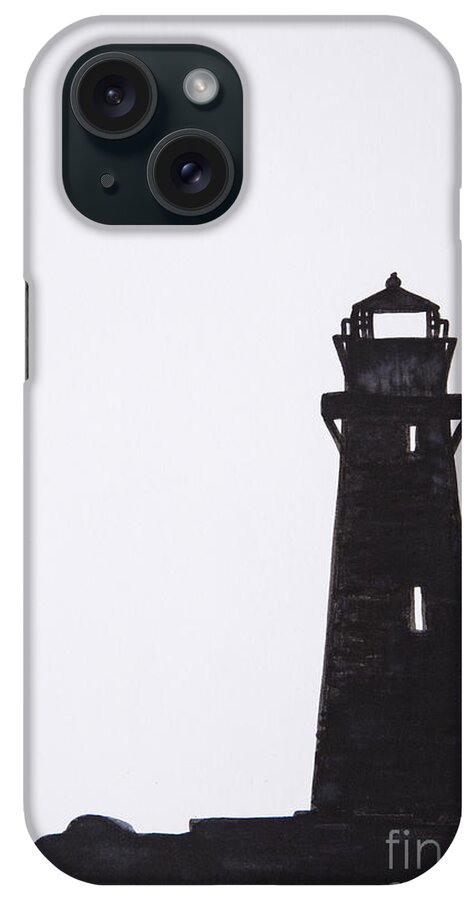 Alert iPhone Case featuring the photograph Lighthouse on a rock by Tara Thelen