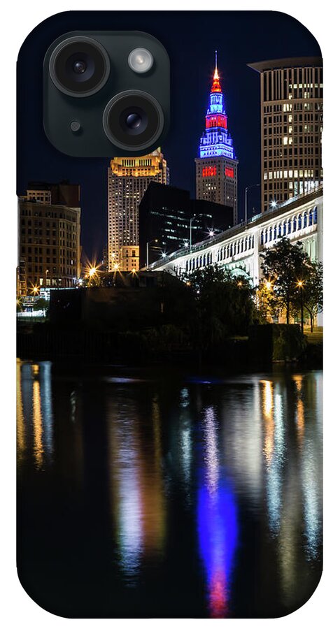 Lighting Up Cleveland iPhone Case featuring the photograph Lighting Up Cleveland by Dale Kincaid