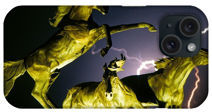 Lightning iPhone Case featuring the photograph Lightning At Horse World Fine Art Print by James BO Insogna