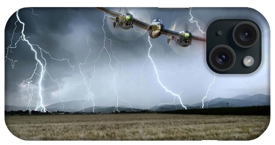 P-38 iPhone Case featuring the digital art Lightning Encounter by Peter Chilelli