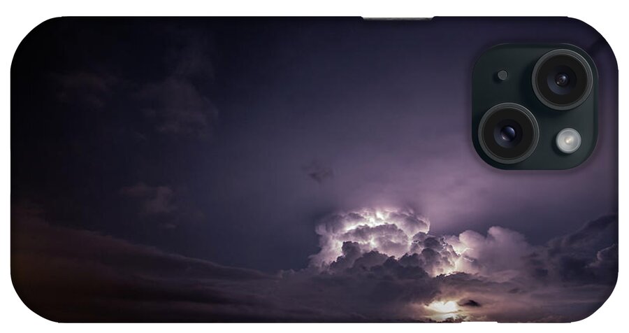 Lightning iPhone Case featuring the photograph Lightning Lit Tower by Paul Brooks