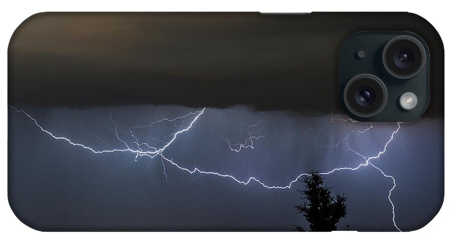 Texas iPhone Case featuring the photograph Lightning Over Amarillo by Karen Slagle