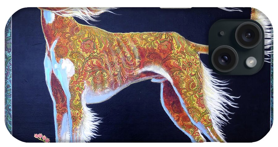 Saluki iPhone Case featuring the painting Like the Wind by Ande Hall