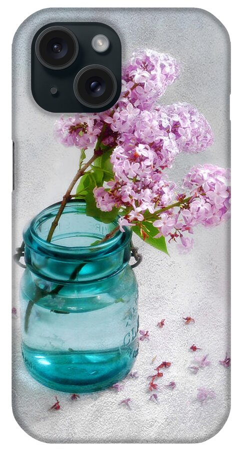 Lilacs iPhone Case featuring the photograph Lilacs in a Glass Jar Still Life by Louise Kumpf