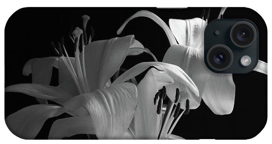 Lily iPhone Case featuring the photograph Lily Black and White by Jeff Townsend
