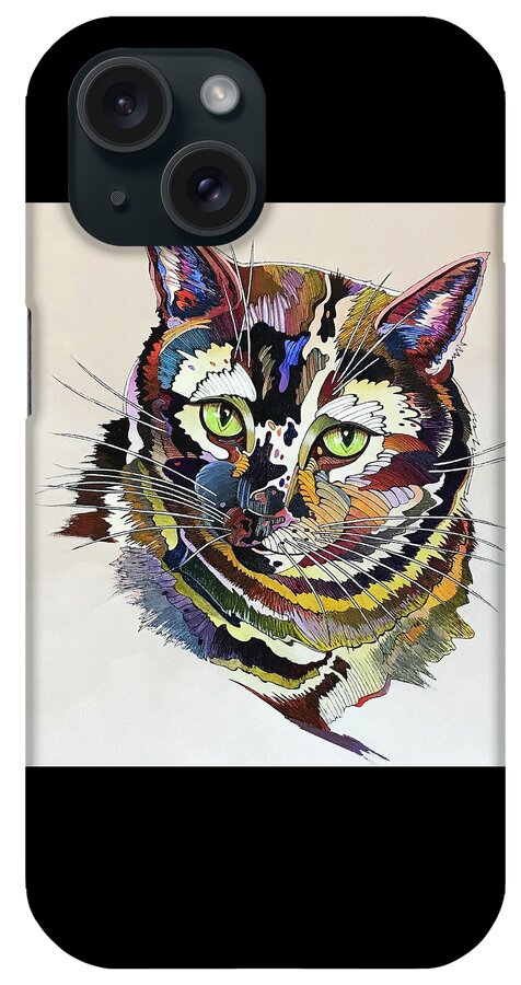 Cat Painting iPhone Case featuring the painting Lincoln by Bob Coonts