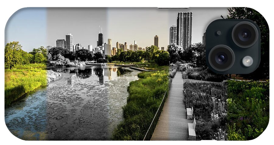 Lincoln Park iPhone Case featuring the photograph Lincoln Park Time Slice Chicago skyline by Sven Brogren