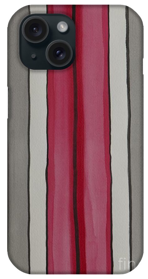 Red iPhone Case featuring the painting Lines by Jacqueline Athmann