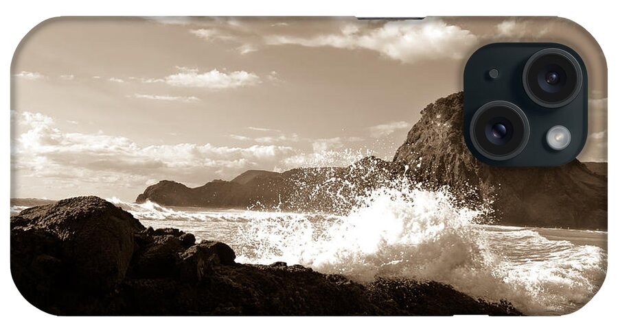 Piha iPhone Case featuring the photograph Lion Rock on Piha Beach, New Zealand by Yurix Sardinelly