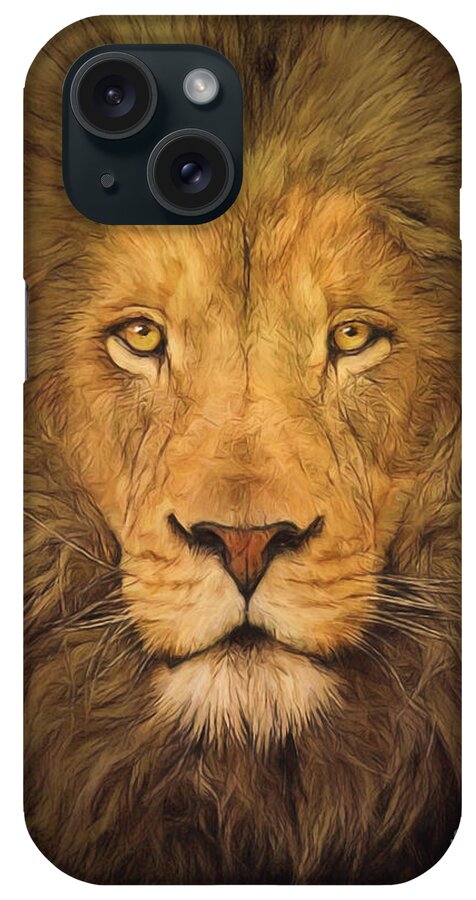 Lion iPhone Case featuring the digital art Lion by Tim Wemple