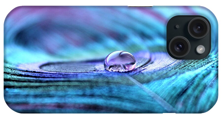 Peacock Feather iPhone Case featuring the photograph Liquid Bliss by Krissy Katsimbras