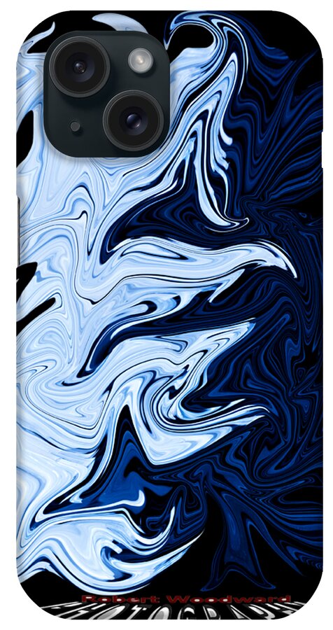Distort iPhone Case featuring the digital art Liquid Blue Transparency by Robert Woodward