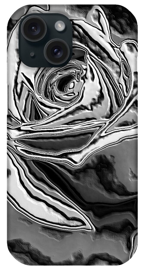 Digital Art iPhone Case featuring the photograph Liquid Rose by Belinda Cox