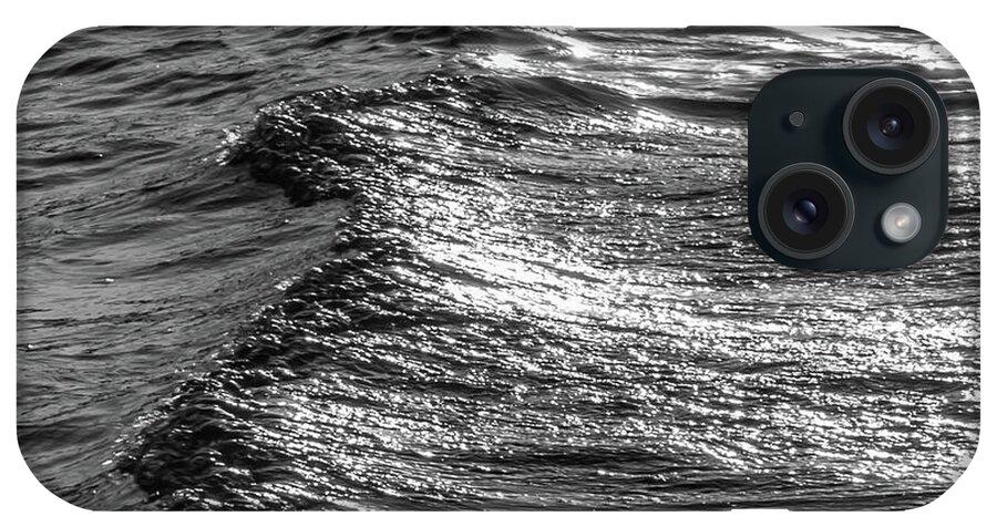 Terry D Photography iPhone Case featuring the photograph Liquid Silver Abstract Square by Terry DeLuco