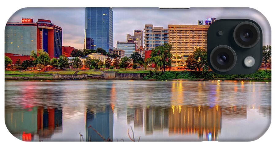 Little Rock Skyline iPhone Case featuring the photograph Litle Rock Arkansas Skyline - Square by Gregory Ballos