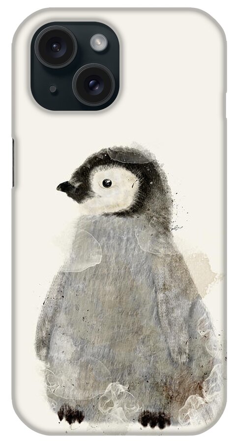 Penguins iPhone Case featuring the painting Little Baby Penguin by Bri Buckley