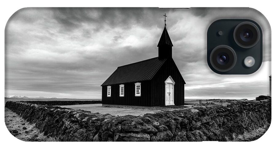Iceland iPhone Case featuring the photograph Little Black Church 2 by Larry Marshall
