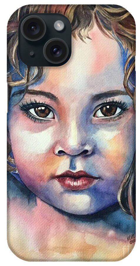 Child iPhone Case featuring the painting Little Cherub by Michal Madison