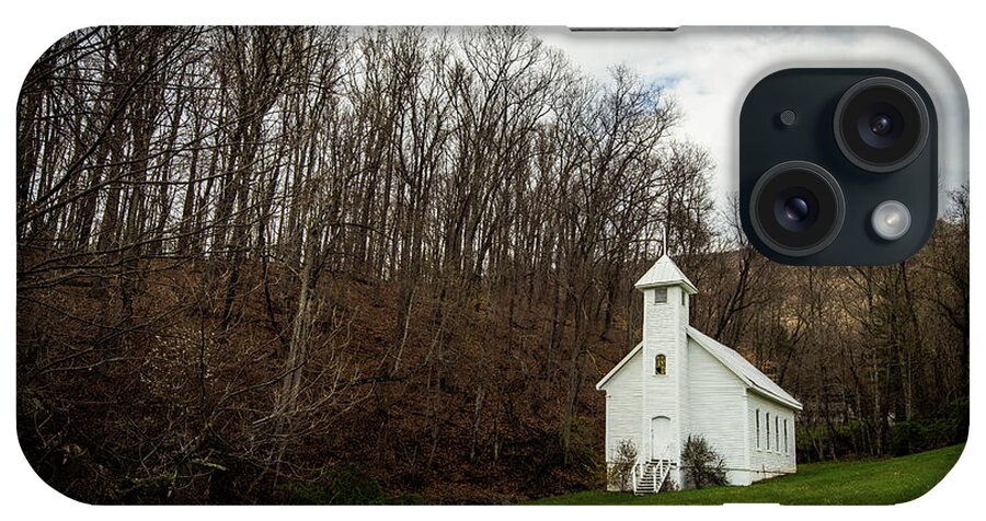 White Church iPhone Case featuring the photograph Little Church On The Hill by Cynthia Wolfe