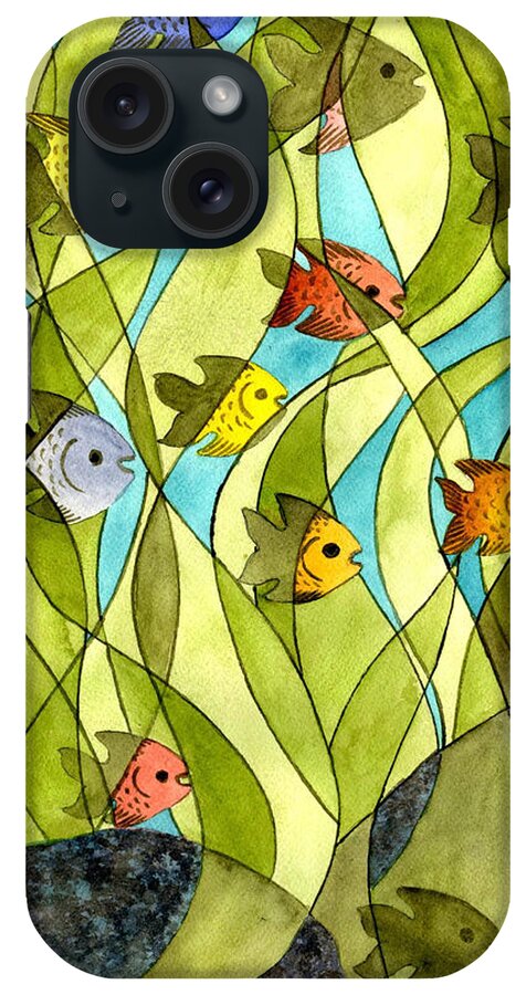 Fish iPhone Case featuring the painting Little Fish Big Pond by Catherine G McElroy