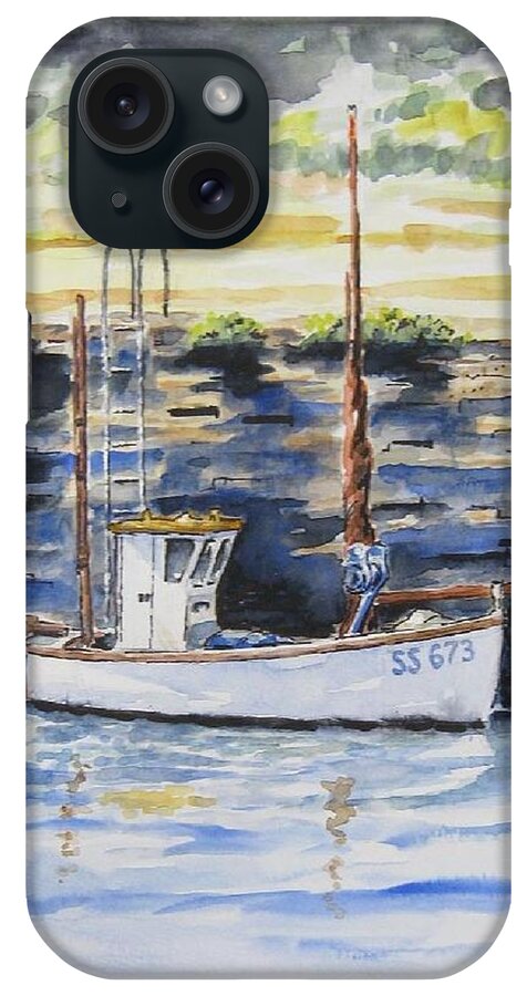 Fishing iPhone Case featuring the painting Little Fishing Boat by William Reed
