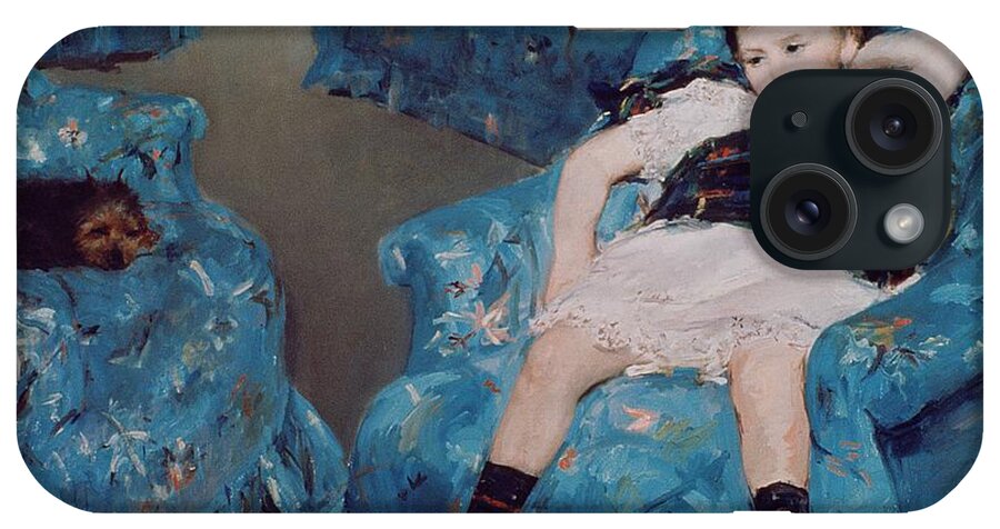 Cassatt iPhone Case featuring the painting Little Girl in a Blue Armchair by Mary Stevenson Cassatt