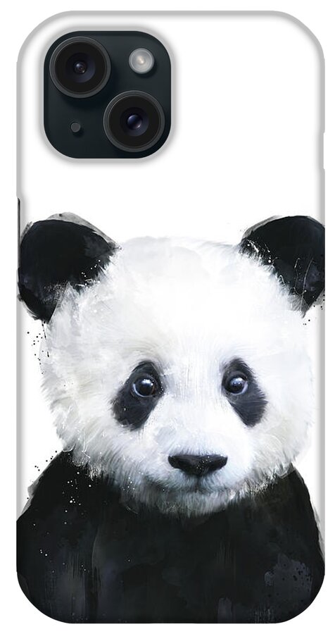 Panda iPhone Case featuring the painting Little Panda by Amy Hamilton