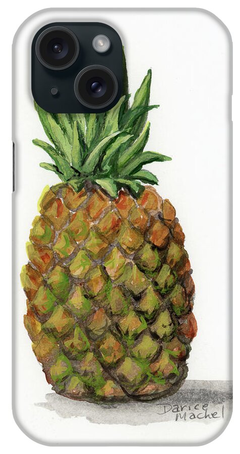Pineapple iPhone Case featuring the painting Little Pineapple by Darice Machel McGuire