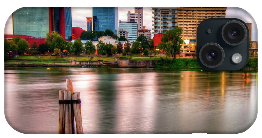 Little Rock Skyline iPhone Case featuring the photograph Little Rock Arkansas Skyline on the River by Gregory Ballos