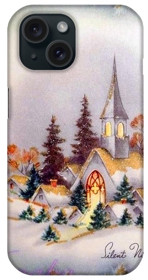 Little Village iPhone Case featuring the mixed media Little village in snow by Long Shot