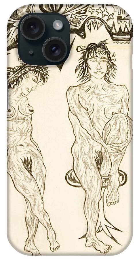 Live Nude iPhone Case featuring the painting Live Nude 10 Female by Robert SORENSEN