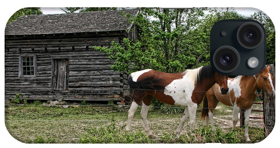 Horses iPhone Case featuring the photograph Livingston Cabin by Patricia Montgomery