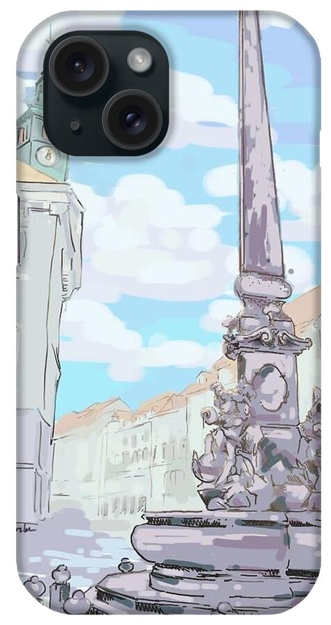 City iPhone Case featuring the digital art Ljubljana Style by K M Pawelec