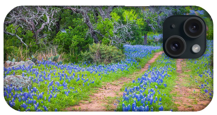 America iPhone Case featuring the photograph Llano Bluebonnet Ruts by Inge Johnsson