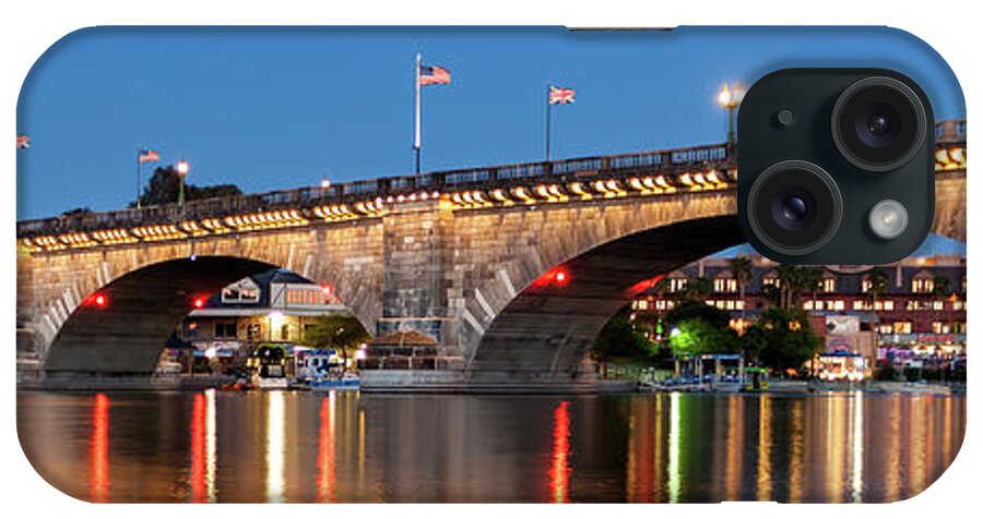 London Bridge iPhone Case featuring the photograph London Bridge Twilight Panorama by James Eddy