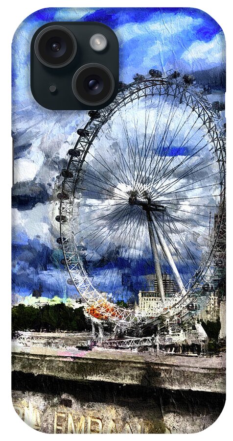 London iPhone Case featuring the digital art London Eye by Nicky Jameson