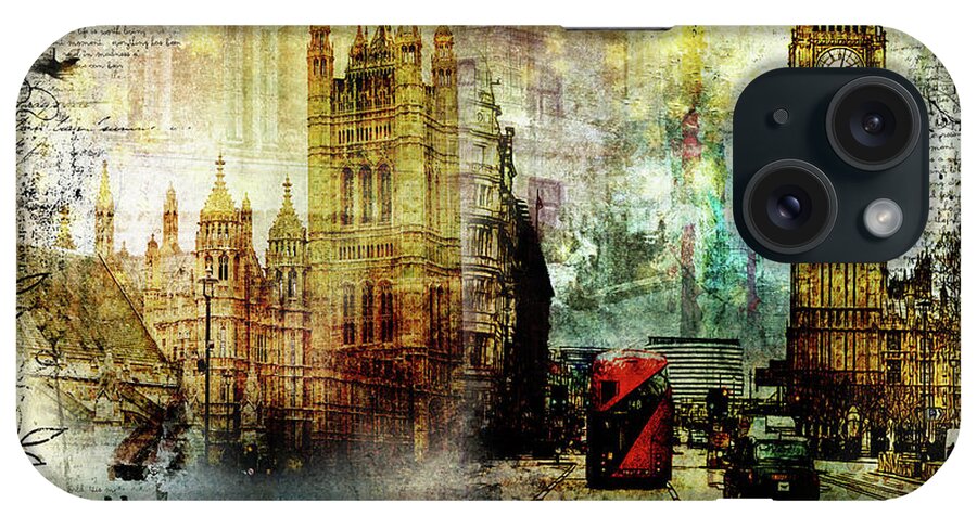 London iPhone Case featuring the digital art London Lights by Nicky Jameson