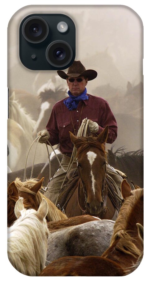 Cowboy iPhone Case featuring the photograph Lone Cowboy by Carien Schippers