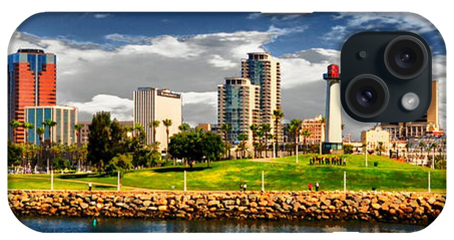 Long Beach iPhone Case featuring the digital art Long Beach Coast Line by Bob Winberry