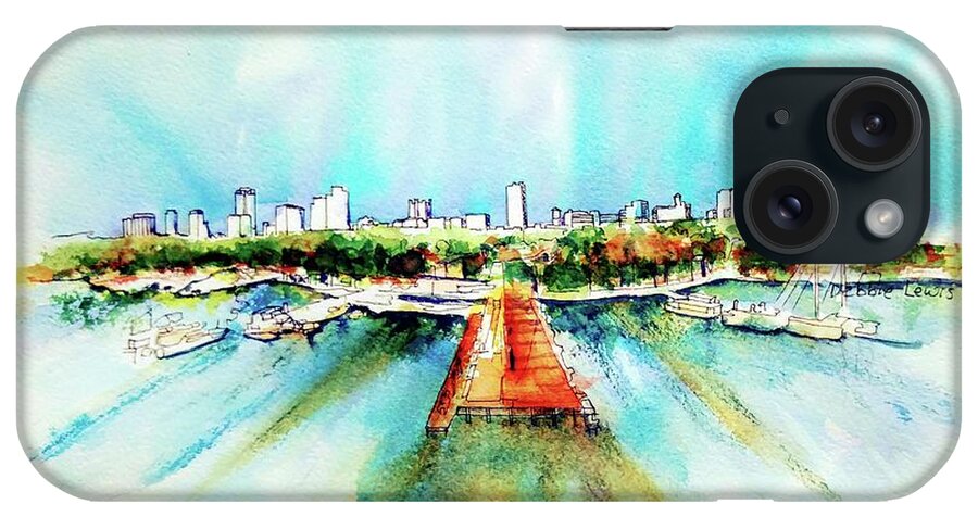 Long Beach iPhone Case featuring the painting Long Beach Rising by Debbie Lewis