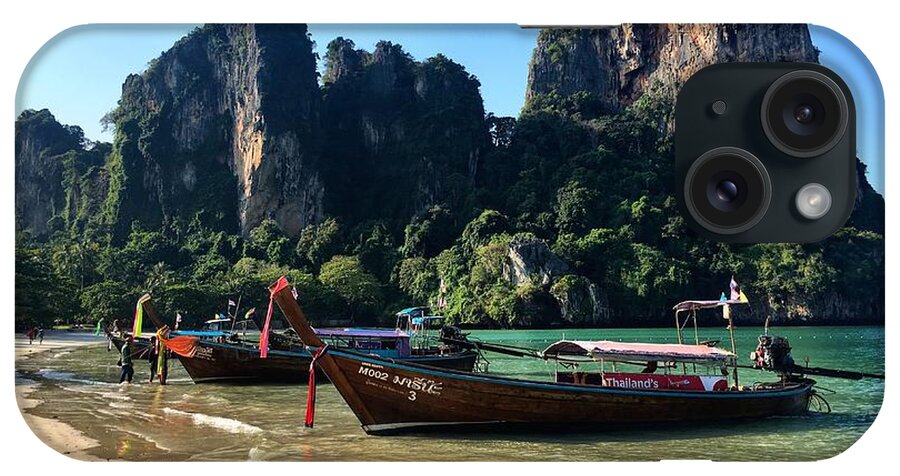 Thailand iPhone Case featuring the photograph Long Boats in Thailand by Doris Aguirre